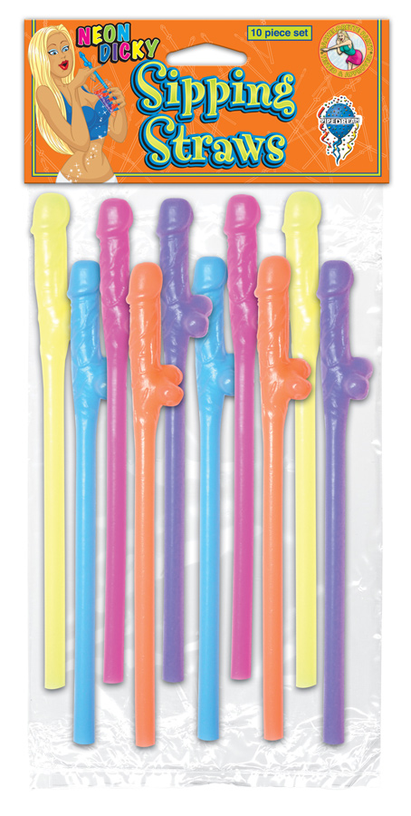 Neon Dicky Sipping Straws (10pc)