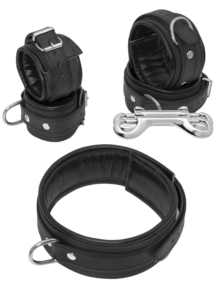 Leather Bondage Set 5 Pieces Black